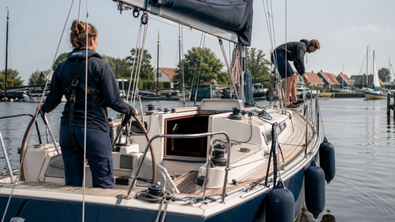 Schip en bemanning voorbereiden op een vaardag